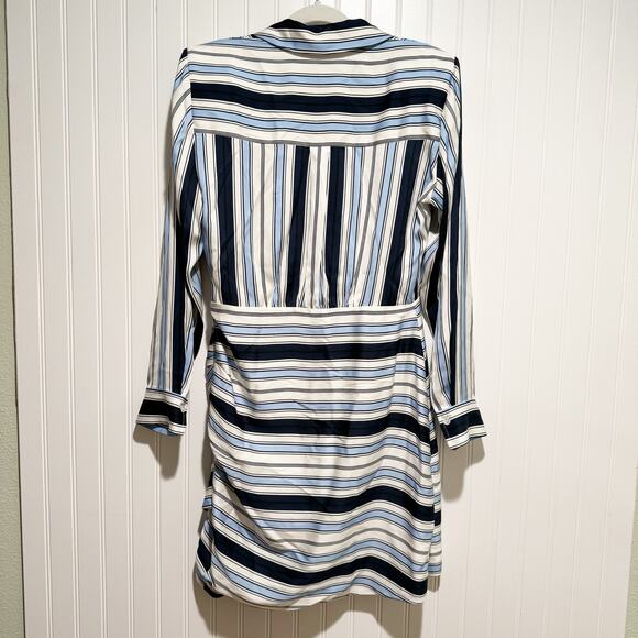 Veronica Beard Kadie Striped Silk Blend Charmeuse Mini Dress Size 10 - Picture 7 of 7